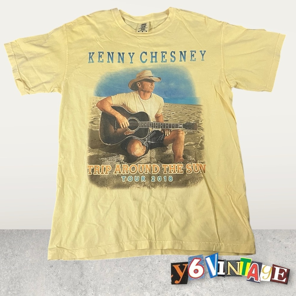 Medium Yellow Kenny Chesney Trip Around The Sun Tour 2018 T-shirt